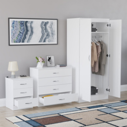Vida Designs Riano White 3 Piece Bedroom Furniture Set - Wilko - thumbnail 6