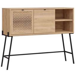 FWStyle Naive 2 Door Sapphire Oak and Black Sideboard - Size: 91 x 110 x 35.5cm - Brown - Wilko - thumbnail 3