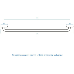 Nes Home Chrome Wall Mounted Straight Grab Bar 380mm - Size: 5 x 38 x 5cm - Silver - Wilko - thumbnail 4