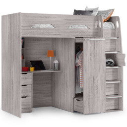 Julian Bowen Pegasus Grey Oak High Sleeper with Storage - Size: Single - Wood - Wilko - thumbnail 4