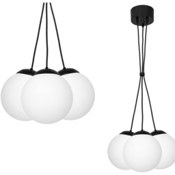 Milagro Lima Black Pendant Lamp 230V - Size: 40 x 40 x 100cm - Wilko - thumbnail 3