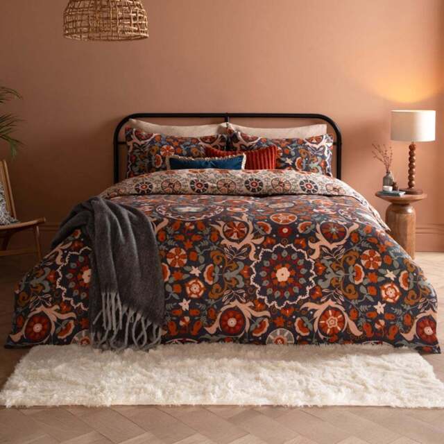 Furn Single Kinfolk Printed Reversible Duvet Set - Blue - Wilko - image 1
