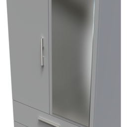 Crowndale Camden 2 Door 2 Drawer Dusk Grey Mirrored Wardrobe Ready Assembled - Wilko - thumbnail 6