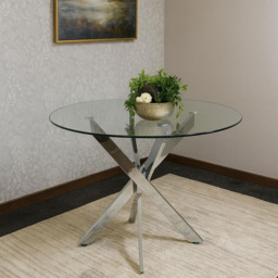 Kosy Koala Maya ZBW 4 Seater Round Glass Dining Set Black and White - Multi - Wilko - thumbnail 5