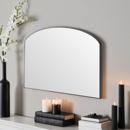 Yearn Modesty Black Curved Mirror 49 x 71cm - Wilko - thumbnail 4
