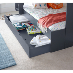 Bedmaster Oliver Triple Sleeper Onyx Grey Bunk Bed with Spring Mattresses - Size: Single + Small Double - Wilko - thumbnail 5