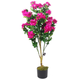 Leaf Artificial Azalea Pink Blossom Tree Pot 100cm - Size: 105 x 50 x 50cm - Wilko - thumbnail 1