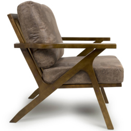 Hampton Suede Effect Brown Accent Chair - Size: Single - Shankar - Wilko - thumbnail 5