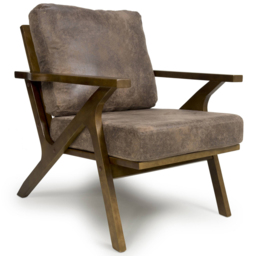 Hampton Suede Effect Brown Accent Chair - Size: Single - Shankar - Wilko - thumbnail 3