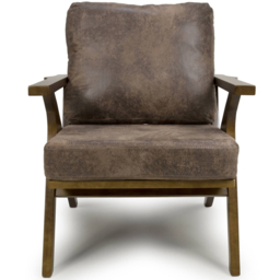 Hampton Suede Effect Brown Accent Chair - Size: Single - Shankar - Wilko - thumbnail 6