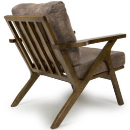 Hampton Suede Effect Brown Accent Chair - Size: Single - Shankar - Wilko - thumbnail 4