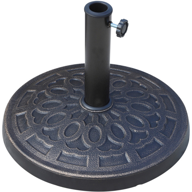 Outsunny Bronze Round Resin Parasol Base 12kg - Size: 34 x 44 x 44cm - Brown - Wilko - image 1
