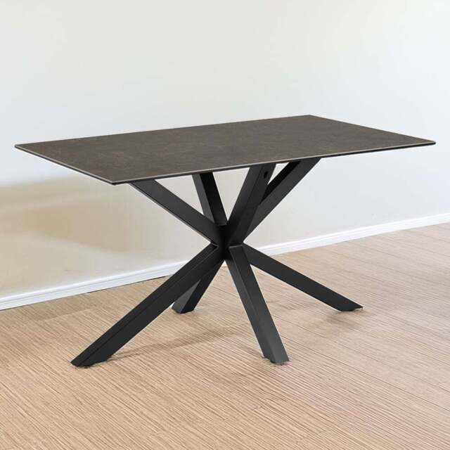 Florence Heaven 4 Seater Ceramic Top Dining Table Black - Size: 75.5 x 135 x 80cm - Multi - Furniture To Go - Wilko - image 1