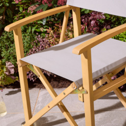 Rowlinson Ascot Slate Grey Folding Director's Chair - Size: 87 x 53.5 x 52.5cm - Wilko - thumbnail 7