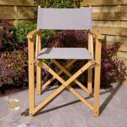 Rowlinson Ascot Slate Grey Folding Director's Chair - Size: 87 x 53.5 x 52.5cm - Wilko - thumbnail 4