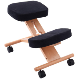 Costway Black Wooden Orthopaedic Kneeling Stool - Size: 68.6 x 43.2 x 15.24cm - Wilko - thumbnail 3