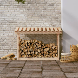 vidaXL Natural Pine Wood Firewood Log Holder 78 x 108 x 64.5cm - n/a - Wilko - thumbnail 3