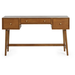 Julian Bowen Lowry 3 Drawer Cherry Ash Wood Dressing Table Set - Grey - Wilko - thumbnail 4