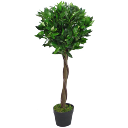 Leaf Bay Laurel Ball Artificial Tree with Twisted Stem 90cm 2 Pack - Size: 90 x 45 x 45cm - Green - Wilko - thumbnail 3