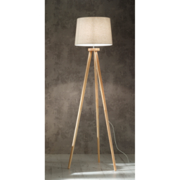 Kliving Chadwick Natural Shade Wood Tripod Floor Lamp - Size: 150 x 38 x 38cm - Cream - Wilko - thumbnail 4