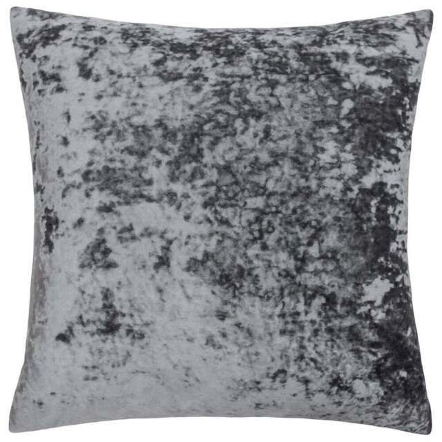 Paoletti Verona Pewter Square Crushed Velvet Cushion - Size: 55 x 55 cm - Multi - Wilko - image 1