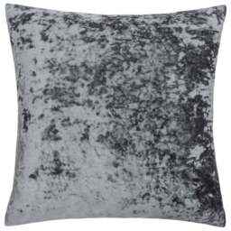 Paoletti Verona Pewter Square Crushed Velvet Cushion - Size: 55 x 55 cm - Multi - Wilko