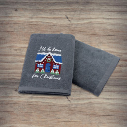 Noel Square Xmas I'll Be Home Grey Hand Towel 2 Pack - Size: 66 x 41 x 1cm - Wilko - thumbnail 6