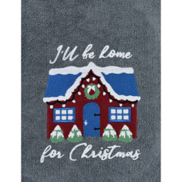 Noel Square Xmas I'll Be Home Grey Hand Towel 2 Pack - Size: 66 x 41 x 1cm - Wilko - thumbnail 4