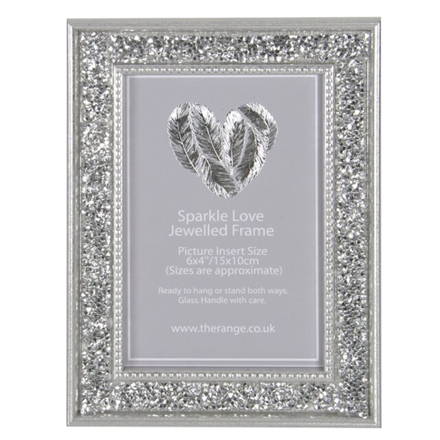 Niamh Jewelled Photo Frame 6 x 4 inch - Size: A6 - Silver - The Port. Co Gallery - Wilko - image 1