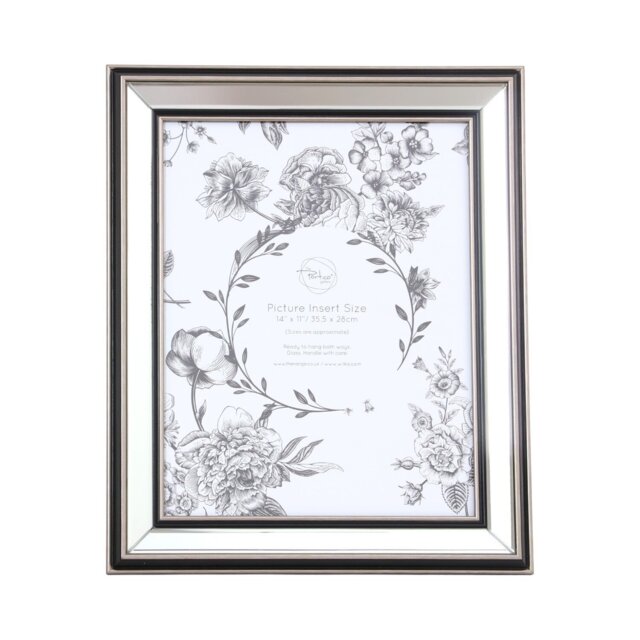 Mode Mirrored Photo Frame Silver 14 x 11in - The Port. Co Gallery - Wilko - image 1