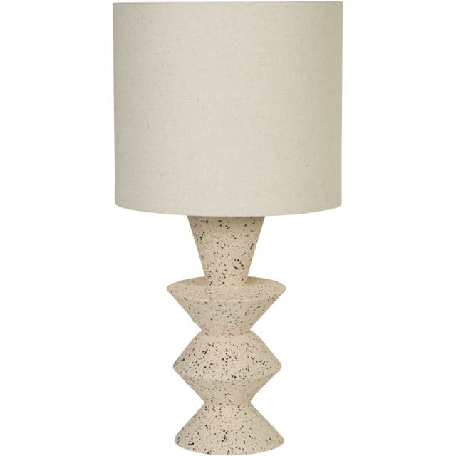 Lighting Collection Conway Natural Shade Stone Finish Table Ceramic Table Lamp - Size: 38 x 21 x 21cm - Multi - Wilko - image 1