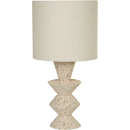 Lighting Collection Conway Natural Shade Stone Finish Table Ceramic Table Lamp - Size: 38 x 21 x 21cm - Multi - Wilko
