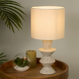 Lighting Collection Conway Natural Shade Stone Finish Table Ceramic Table Lamp - Size: 38 x 21 x 21cm - Multi - Wilko - thumbnail 3