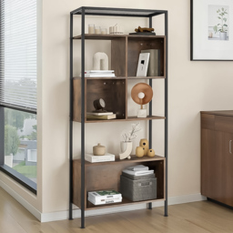 tectake Hastings 5 Shelf Oak Sonoma Shelving Unit - Brown - Wilko