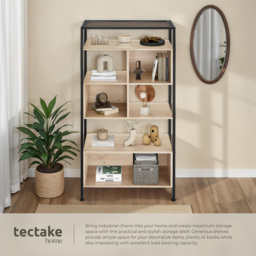 tectake Hastings 5 Shelf Oak Sonoma Shelving Unit - Brown - Wilko - thumbnail 5