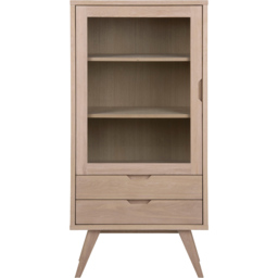 Florence A Line 2 Drawer Single Door White Oak Display Cabinet - Furniture To Go - Wilko - thumbnail 4
