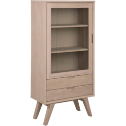 Florence A Line 2 Drawer Single Door White Oak Display Cabinet - Furniture To Go - Wilko - thumbnail 3