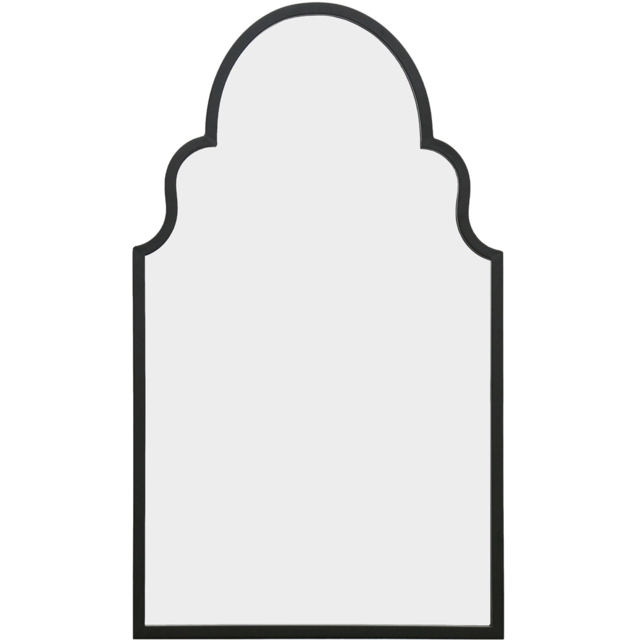 MirrorOutlet The Arcus Black Framed Arched Garden Wall Mirror 104 x 61cm - Size: 104 x 61 x 3cm - Wilko - image 1