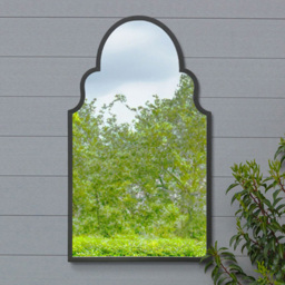 MirrorOutlet The Arcus Black Framed Arched Garden Wall Mirror 104 x 61cm - Size: 104 x 61 x 3cm - Wilko - thumbnail 3