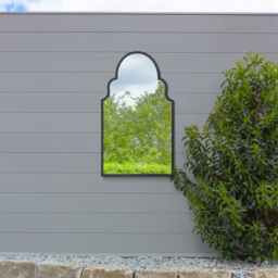 MirrorOutlet The Arcus Black Framed Arched Garden Wall Mirror 104 x 61cm - Size: 104 x 61 x 3cm - Wilko - thumbnail 6