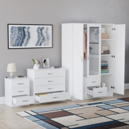 Vida Designs Riano White 3 Piece Bedroom Furniture Set - Wilko - thumbnail 6