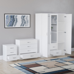 Vida Designs Riano White 3 Piece Bedroom Furniture Set - Wilko - thumbnail 5