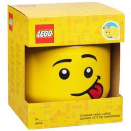 LEGO Silly Face large Storage Head - Size: 24 x 24 x 27.1cm - Yellow - Wilko