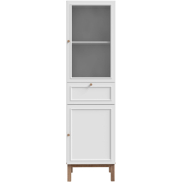 Florence Wensley 2 Door Single Drawer Light Grey and Oak Glass Display Cabinet - Size: 184.6 x 50.2 x 41.7cm - Multi - Furniture To Go - Wilko - thumbnail 4