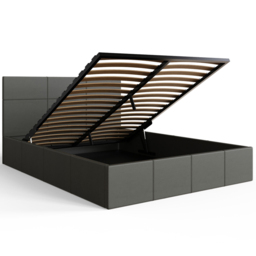 GFW King Size Grey Faux Leather End Lift Ottoman Bed with Bonnell Mattress - Wilko - thumbnail 5