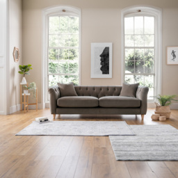 3 Seater Mushroom Velvet Large Sofa - Grey - Sofas Express - Wilko - thumbnail 6