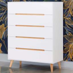 Julian Bowen Alicia 5 Drawer Matt White Chest of Drawers - Wilko - thumbnail 1