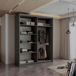 Sliding Wardrobes 4U Royal Grey Mirror Minimalist Wardrobe 203cm - Size: 2 Door - Wilko - thumbnail 4