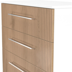 Crowndale Worcester 4 Drawer Slatt Effect and White Chest of Drawers Ready Assembled - Slatt Effect & White - Wilko - thumbnail 7