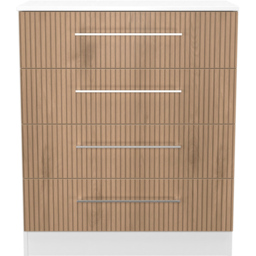 Crowndale Worcester 4 Drawer Slatt Effect and White Chest of Drawers Ready Assembled - Slatt Effect & White - Wilko - thumbnail 3